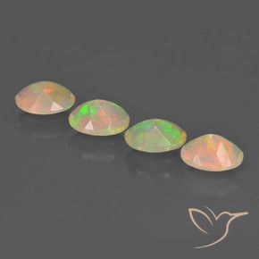 Pedras preciosas de Opala Multicolorido natural de 1.95 ct, oval, Transparente