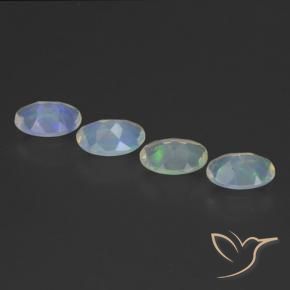 Pedras preciosas de Opala Multicolorido natural de 1.54 ct, oval, Transparente