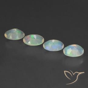 Pedras preciosas de Opala Multicolorido natural de 1.75 ct, oval, Transparente