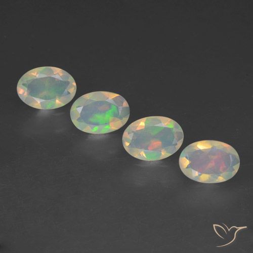 1.51ctw Natural Multicolorido Opala, oval, Transparente