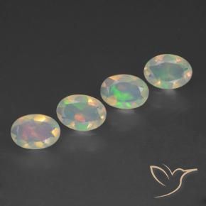 Pedras preciosas de Opala Multicolorido natural de 1.51 ct, oval, Transparente