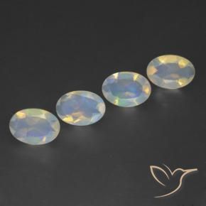 Pedras preciosas de Opala Multicolorido natural de 1.42 ct, oval, Transparente