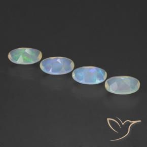 Pedras preciosas de Opala Multicolorido natural de 1.42 ct, oval, Transparente