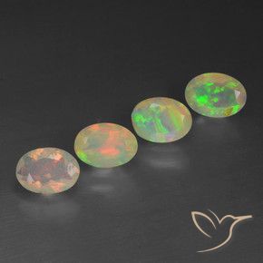 Pedras preciosas de Opala Multicolorido natural de 1.66 ct, oval, Transparente