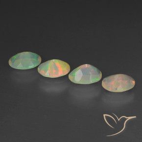 Pedras preciosas de Opala Multicolorido natural de 1.66 ct, oval, Transparente