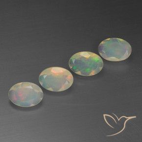 Pedras preciosas de Opala Multicolorido natural de 1.34 ct, oval, Transparente