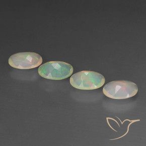 Pedras preciosas de Opala Multicolorido natural de 1.34 ct, oval, Transparente