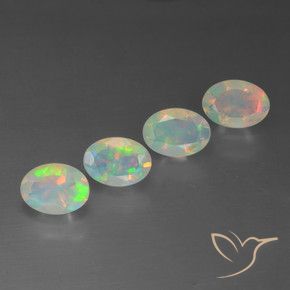 Pedras preciosas de Opala Multicolorido natural de 1.88 ct, oval, Transparente