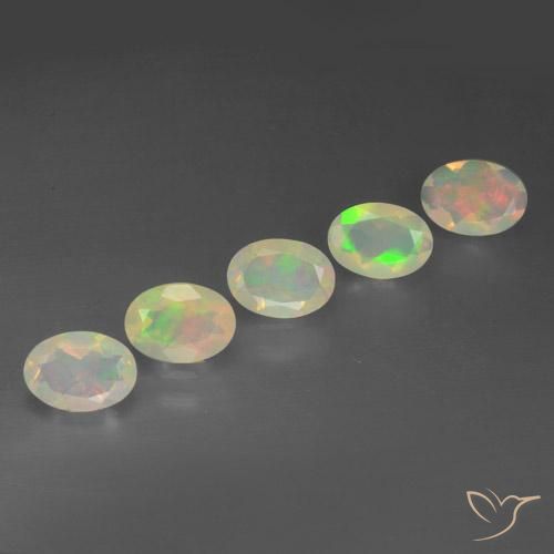 Pedras preciosas de Opala Multicolorido natural de 2.03 ct, oval, Transparente