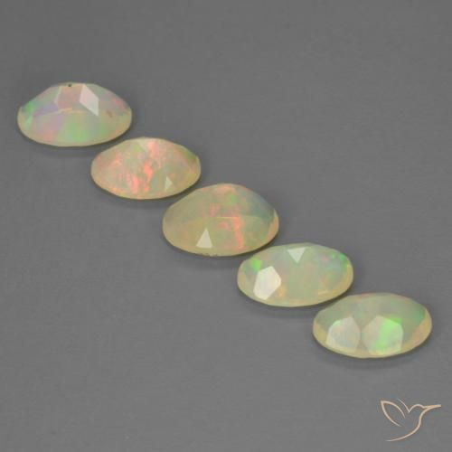 Pedras preciosas de Opala Multicolorido natural de 1.99 ct, oval, Transparente
