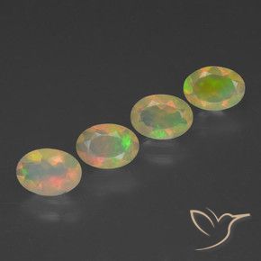 Pedras preciosas de Opala Multicolorido natural de 1.75 ct, oval, Transparente