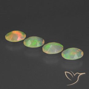 Pedras preciosas de Opala Multicolorido natural de 1.75 ct, oval, Transparente