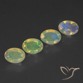 Pedras preciosas de Opala Multicolorido natural de 1.81 ct, oval, Transparente