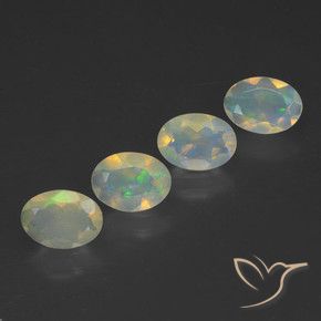 Pedras preciosas de Opala Multicolorido natural de 1.47 ct, oval, Transparente