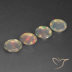 Pedras preciosas de Opala Multicolorido natural de 1.46 ct, oval, Transparente