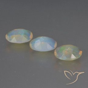 Pedras preciosas de Opala Multicolorido natural de 1.30 ct, oval, Transparente