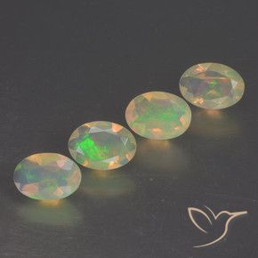 Pedras preciosas de Opala Multicolorido natural de 1.64 ct, oval, Transparente