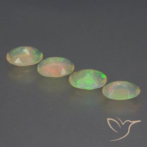 Pedras preciosas de Opala Multicolorido natural de 1.64 ct, oval, Transparente