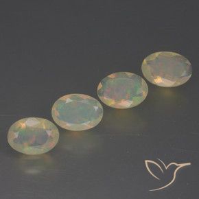 Pedras preciosas de Opala Multicolorido natural de 1.48 ct, oval, Transparente