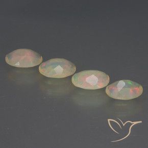 Pedras preciosas de Opala Multicolorido natural de 1.48 ct, oval, Transparente