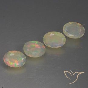 Pedras preciosas de Opala Multicolorido natural de 1.32 ct, oval, Transparente
