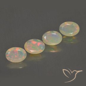 Pedras preciosas de Opala Multicolorido natural de 1.38 ct, oval, Transparente