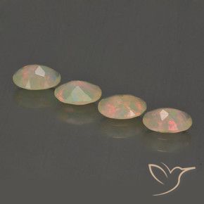 Pedras preciosas de Opala Multicolorido natural de 1.38 ct, oval, Transparente