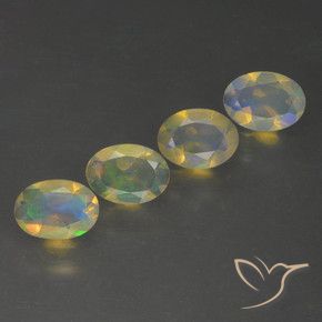 Pedras preciosas de Opala Multicolorido natural de 1.47 ct, oval, Transparente