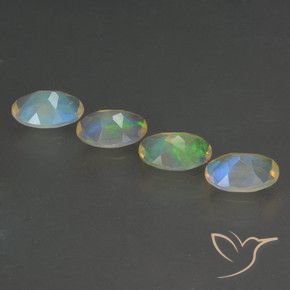 Pedras preciosas de Opala Multicolorido natural de 1.47 ct, oval, Transparente