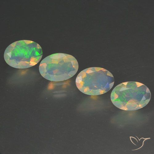 1.54ctw Natural Multicolorido Opala, oval, Transparente