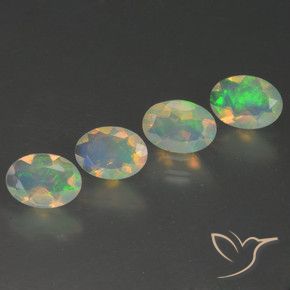 Pedras preciosas de Opala Multicolorido natural de 1.54 ct, oval, Transparente