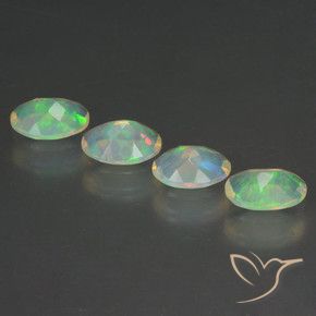 Pedras preciosas de Opala Multicolorido natural de 1.54 ct, oval, Transparente
