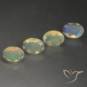 Pedras preciosas de Opala Multicolorido natural de 1.43 ct, oval, Transparente