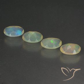 Pedras preciosas de Opala Multicolorido natural de 1.43 ct, oval, Transparente