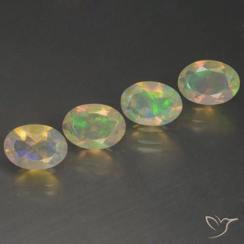 Pedras preciosas de Opala Multicolorido natural de 1.55 ct, oval, Transparente