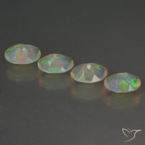 Pedras preciosas de Opala Multicolorido natural de 1.55 ct, oval, Transparente