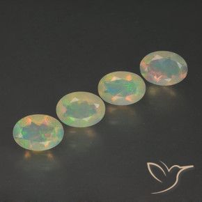 Pedras preciosas de Opala Multicolorido natural de 1.69 ct, oval, Transparente