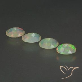 Pedras preciosas de Opala Multicolorido natural de 1.69 ct, oval, Transparente