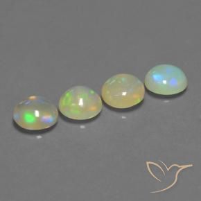 Pedras preciosas de Opala Multicolorido natural de 2.76 ct, Corte Redondo, Transparente
