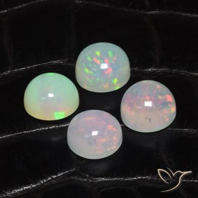 Pedras preciosas de Opala Multicolorido natural de 6.67 ct, Redondo, Transparente