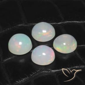 Pedras preciosas de Opala Multicolorido natural de 5.56 ct, Redondo, Transparente