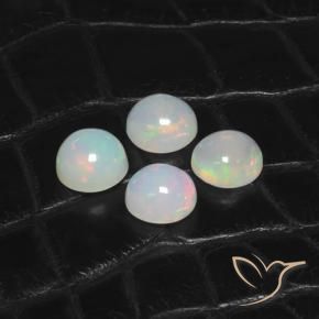 Pedras preciosas de Opala Multicolorido natural de 5.56 ct, Redondo, Transparente