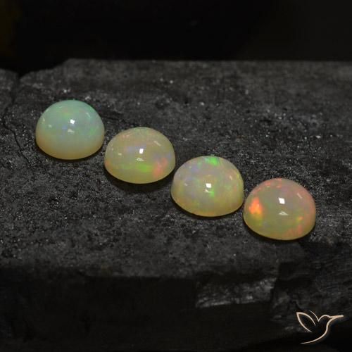 Pedras preciosas de Opala Multicolorido natural de 5.72 ct, Redondo, Translúcido