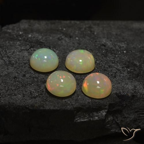 Pedras preciosas de Opala Multicolorido natural de 5.72 ct, Redondo, Translúcido