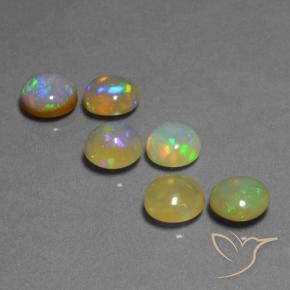 Pedras preciosas de Opala Multicolorido natural de 7.74 ct, Redondo, Translúcido