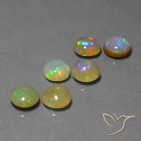 Pedras preciosas de Opala Multicolorido natural de 7.74 ct, Redondo, Translúcido
