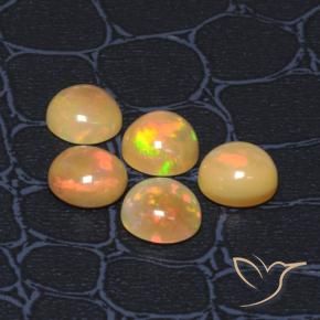 Pedras preciosas de Opala Multicolorido natural de 6.46 ct, Redondo, Translúcido