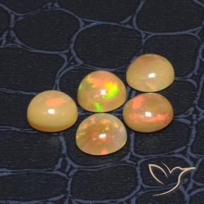 Pedras preciosas de Opala Multicolorido natural de 6.46 ct, Redondo, Translúcido