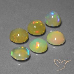 Pedras preciosas de Opala Multicolorido natural de 11.36 ct, Redondo, Transparente