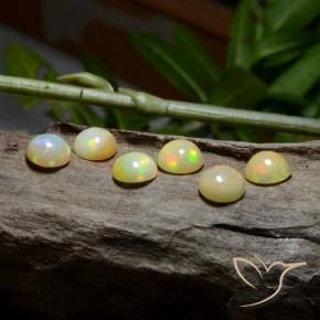Pedras preciosas de Opala Multicolorido natural de 8.15 ct, Redondo, Translúcido